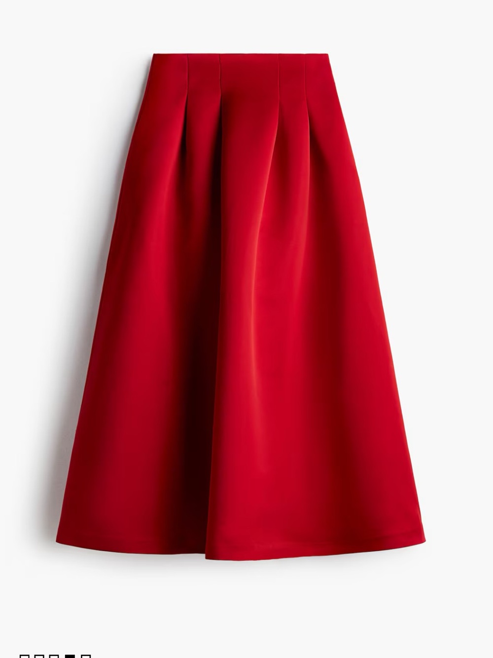 H&M Vibrant Red A-Line Midi Skirt